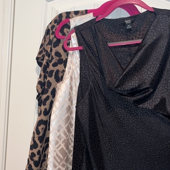 3 great staple work career tops- black,cream and leopard. Size  XL/ 1X
like new - Picture 2 of 14